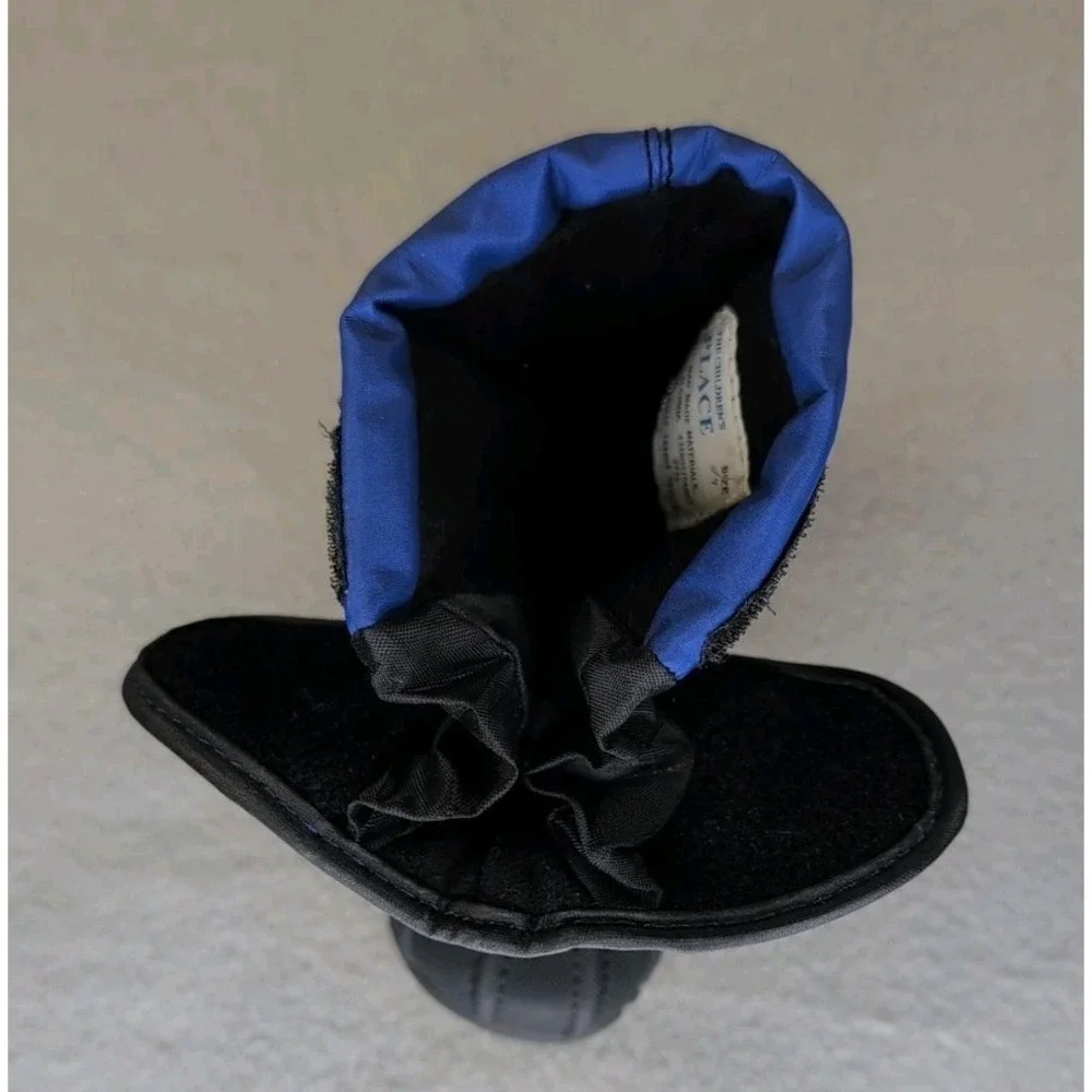 Childrens Place Kids‎ Snow Boots Size 7 Blue Black Winter Warm Pull On Toddler